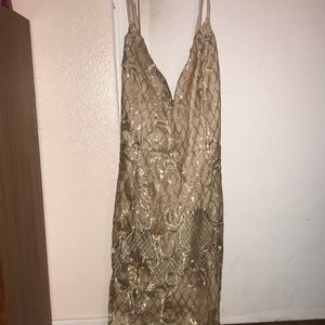 gold dress